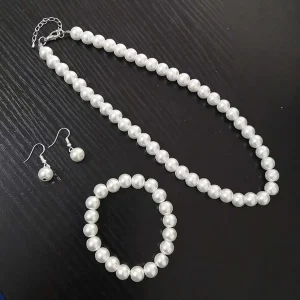 Home classic white pearl jewelry set (sbjs 33 )
