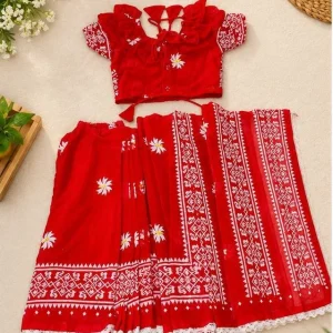 বেবি রেডি হাফ সিল্ক শাড়ি  (Code-SBSILK-057)